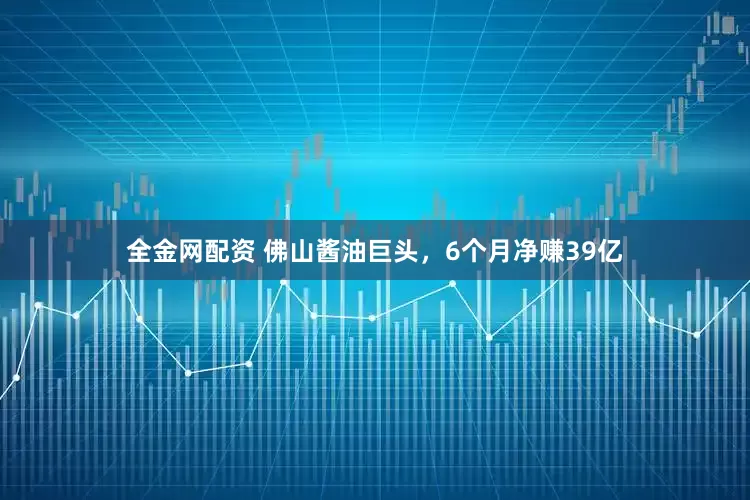 全金网配资 佛山酱油巨头，6个月净赚39亿